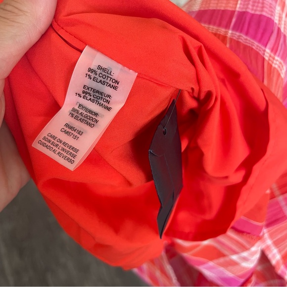 Tommy Hilfiger Pink / Orange Gingham Plaid Belted Dress - Picture 6 of 8
